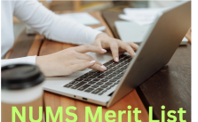 NUMS Merit List 2024 [MBBS/BDS]